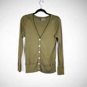 Michael Stars Button Front Cardigan Green‎ OS
